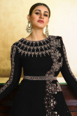 Black Stonework Anarkali Suit with Georgette Dupatta
