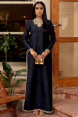 Fancy Trouser Suit in Silk Black for Party 