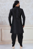 Black Silk Indo-Western Men Sherwani