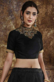 Black Silk Lehenga with Black Silk Choli