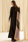 Black Silk Sequins Embroidered Straight Cut Trouser Suit