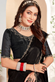Black Chiffon Shimmer Saree with Stone Work Blouse
