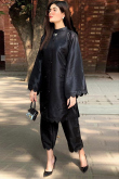 Black Taffeta Silk Trouser Suit