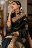 Black Tissue Woven Zari Light Weight Saree