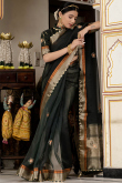 Black Tissue Woven Zari Light Weight Saree