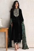 Black Velvet Embroidered Pakistani Designer Trouser Suit