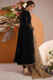 Velvet Black Zardosi Embroidered Party Wear Trouser Suit