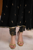 Velvet Black Zardosi Embroidered Party Wear Trouser Suit