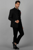 Black Viscose Sequins Embroidered Jodhpuri Style Men's Coat Pant