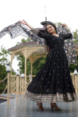 Black Zari Embroidered Georgette Anarkali Suit For Sangeet