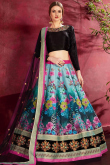 Blue Banglori Silk Lehenga with Banglori Silk Choli