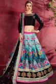 Blue Banglori Silk Lehenga with Banglori Silk Choli
