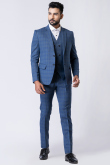 Bluish Grey Polyester Men's Tuxedo Suit