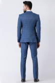 Bluish Grey Polyester Men's Tuxedo Suit