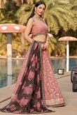 Blush Pink Sequins Embroidered Georgette Bridesmaid Lehenga