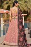 Blush Pink Sequins Embroidered Georgette Bridesmaid Lehenga