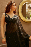 Bollywood Styal Black Sequins Embroidered Georgette Saree