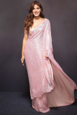 Bollywood Styal Light Pink Georgette Embroidered Cocktail Saree 