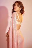 Bollywood Styal Light Pink Georgette Embroidered Cocktail Saree 