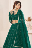 Bottle Green Georgette Lehenga with Sequins Work for Diwali