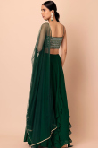 Bottle Green Georgette Lehenga with Sequins Work for Diwali
