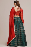 Bottle Green Silk A Line Lehenga