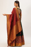 Bottle Green Silk Woven Zari Flared Lehenga