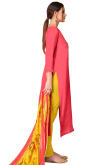Brick Red Chanderi Cotton Churidar Suit