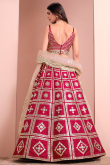 Brick Red Silk Embroidered Panelled Style Lehenga