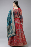 Brick Red Wedding Wear Woven Zari Lehenga in Banarasi Silk