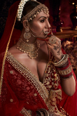 Bridal Wear Dark Maroon Velvet A-Line Embroidered Lehenga