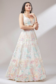 Bridesmaid Wear Embroidered White Net Lehenga