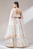Bridesmaid Wear Embroidered White Net Lehenga