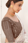Lehenga in Brown Georgette for Wedding Wear with Sequins Work