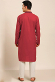 Red Cotton Silk Pakistani Kurta Pajama for Wedding & Party