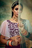 Burgundy Georgette A Line Lehenga