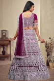 Burgundy Maroon Sequins Embroidered Panelled Style Lehenga 