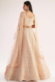 Butterfly Net Scalloped-Eged Lehenga In Peach 