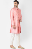 Buy Pink Dupion Silk Men's Jacket Style Indo-Western Sherwani