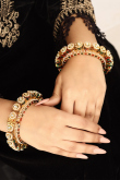 Gold Plated Multi Color Traditional Navratan Rajwada Kada