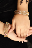 Bangles Alloy Gold with Beads Embroidery for Engagement