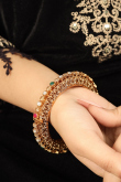 Alloy Gold Plated Kundan Studded Traditional Kada
