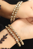 Gold-Plated Stone Studded Traditional Bangles