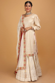 Georgette Lehenga in White colour with Resham Work for Wedding & Party