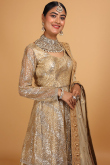 Light Gold Silk Embroidered Lehenga for Wedding & Party