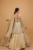 Light Gold Silk Embroidered Lehenga for Wedding & Party