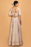 Oat Beige Georgette Resham Embroidered Lehenga for Wedding & Party