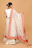 Embroidered Georgette White Long Choli Lehenga for Wedding & Party