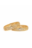 White Stone Gold Plated Traditional Kada