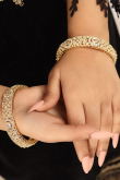 White Stone Gold Plated Traditional Kada